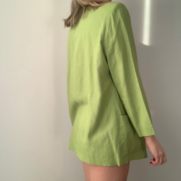 Vintage Lime Green Blazer Jacket Single Button - Picture 4 of 6
